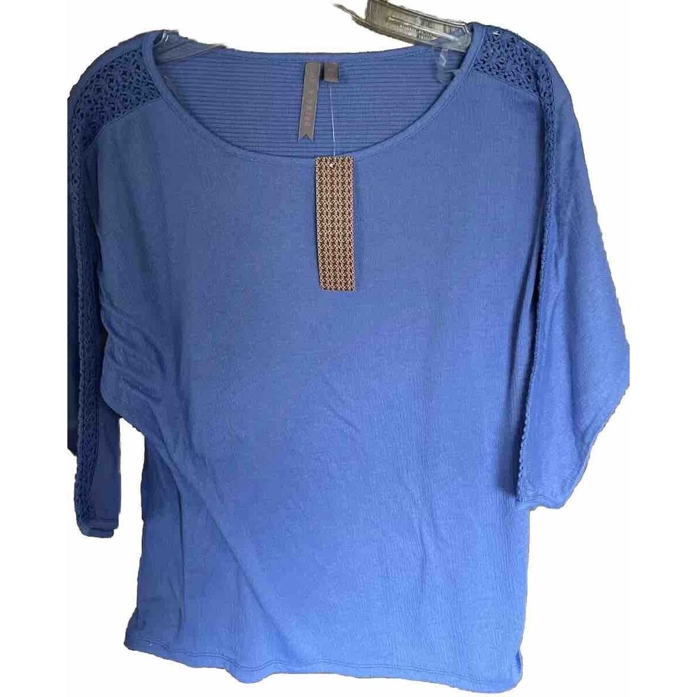 Brina & Elm Women’s Textured Blouse Blouse Size XS Crochet Accents